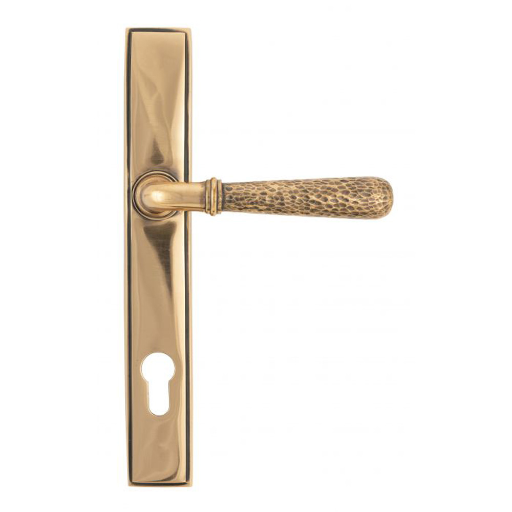 From the Anvil Hammered Newbury Slimline Espag. Lock Set - Polished Bronze - (Sold in Pairs)